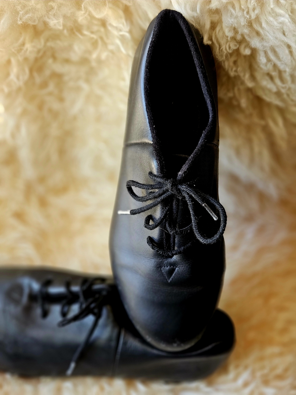 BLOCH Classic Black Women's LEATHER Lace-Up Tap Shoes 7.5 - Picture 5 of 6